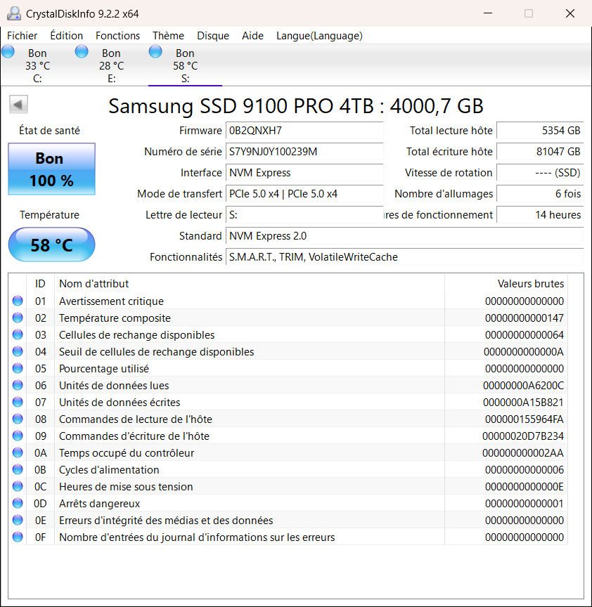 9100 pro 4tb crystaldiskinfo burn petit rad
