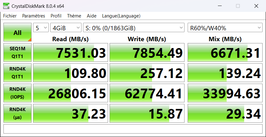 sn8100 2to crystaldiskmark q1t1 bitlocker